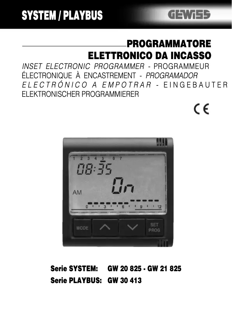 Page 1 de la notice Manuel utilisateur Gewiss GW20825