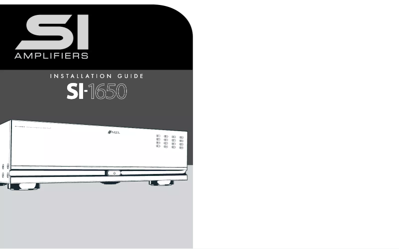 Page 1 de la notice Manuel utilisateur Niles SI-1650