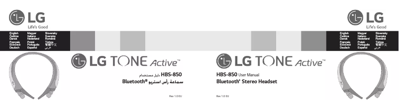 Page 1 de la notice Manuel utilisateur LG Tone Active HBS-850