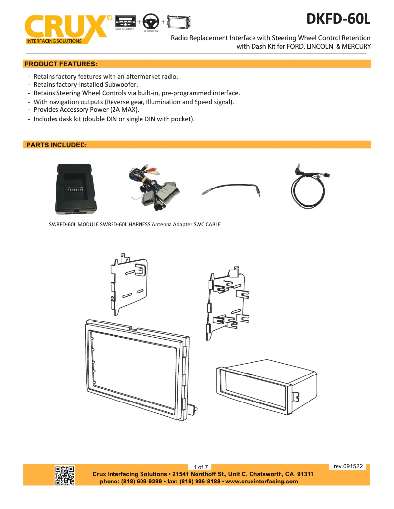 Página 1 del manual Manual de usuario CRUX DKFD-60L