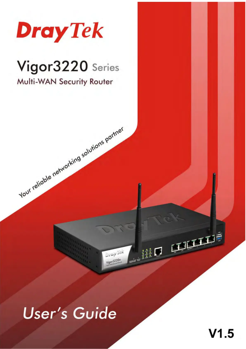 Page n°1 - Manuel utilisateur Draytek Vigor 3220