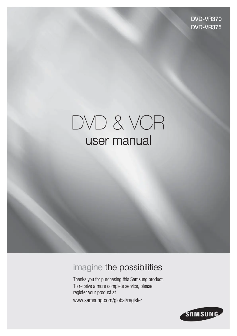 Page n°1 - Manuel utilisateur Samsung DVD-VR375