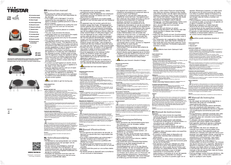 Page n°1 - Manuel utilisateur TriStar KP-6248
