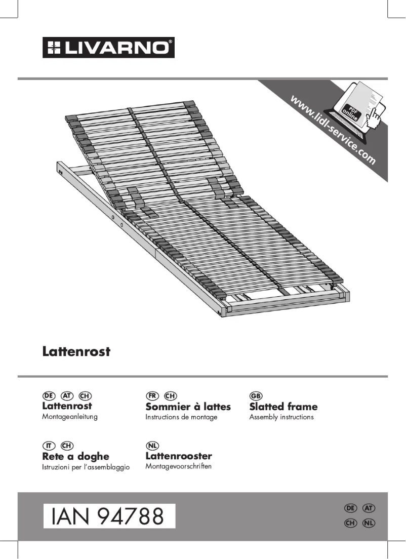 Page 1 de la notice Manuel utilisateur Livarno Lux IAN 94788