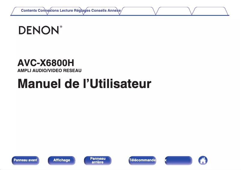 Page 1 de la notice Manuel utilisateur Denon AVC-X6800H
