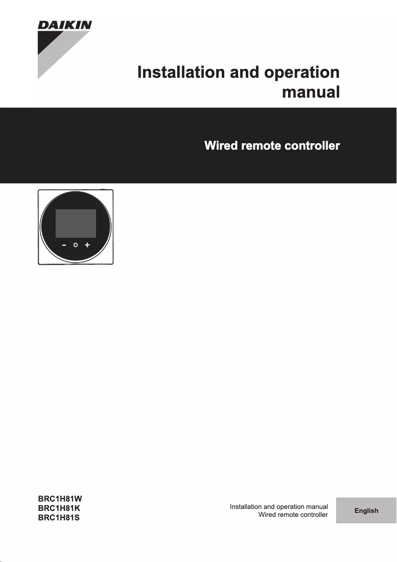 Page 1 de la notice Manuel utilisateur Daikin BRC1H519W7