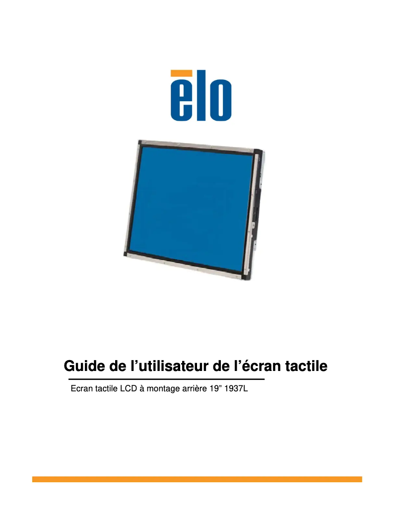 Page n°1 - Manuel utilisateur Elo 1937L