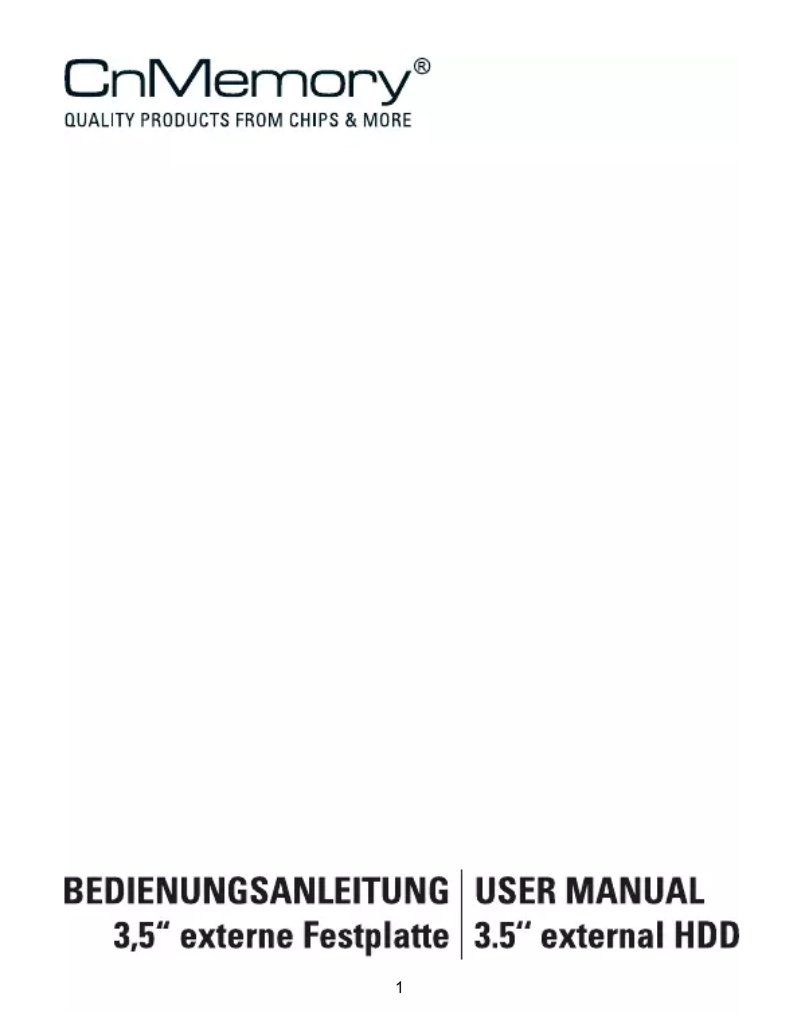 Page 1 de la notice Manuel utilisateur CnMemory Airy