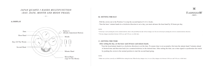 Page n°1 - Manuel utilisateur Earnshaw Maskelyne ES-8031-05
