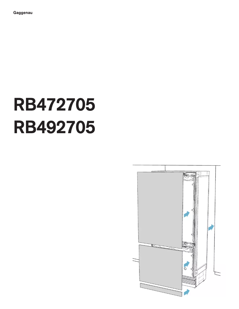 Page 1 of the manual Installation Guide Gaggenau RB492705