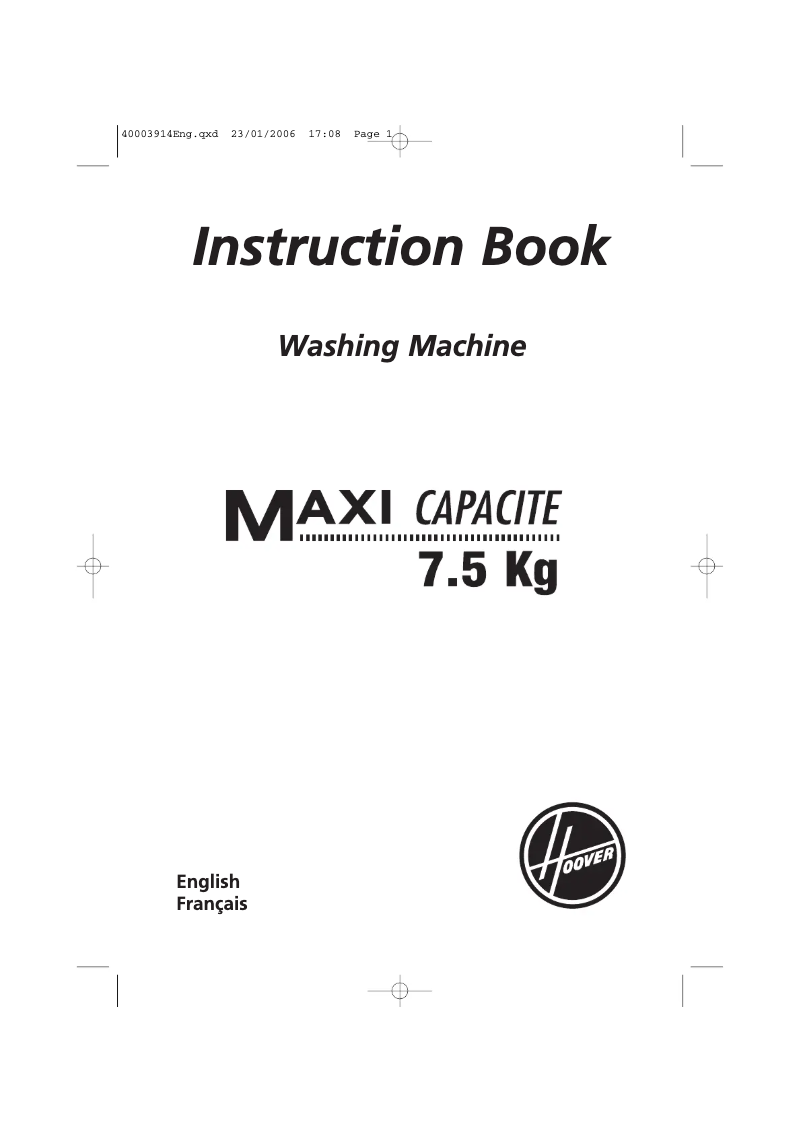 Page n°1 - Manuel utilisateur Hoover H167-47