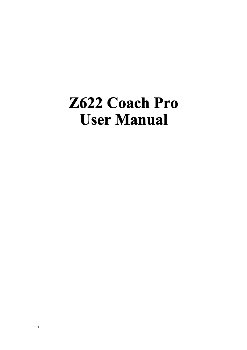 Image de la première page du manuel de l'appareil Coach Pro