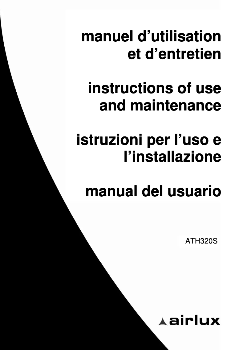 Image de la première page du manuel de l'appareil ATH320S