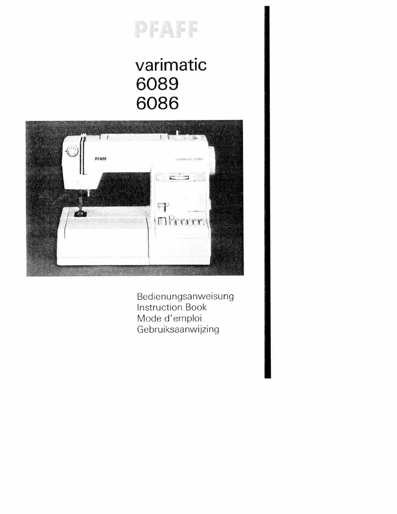 Page n°1 - Manuel utilisateur Pfaff varimatic 6089