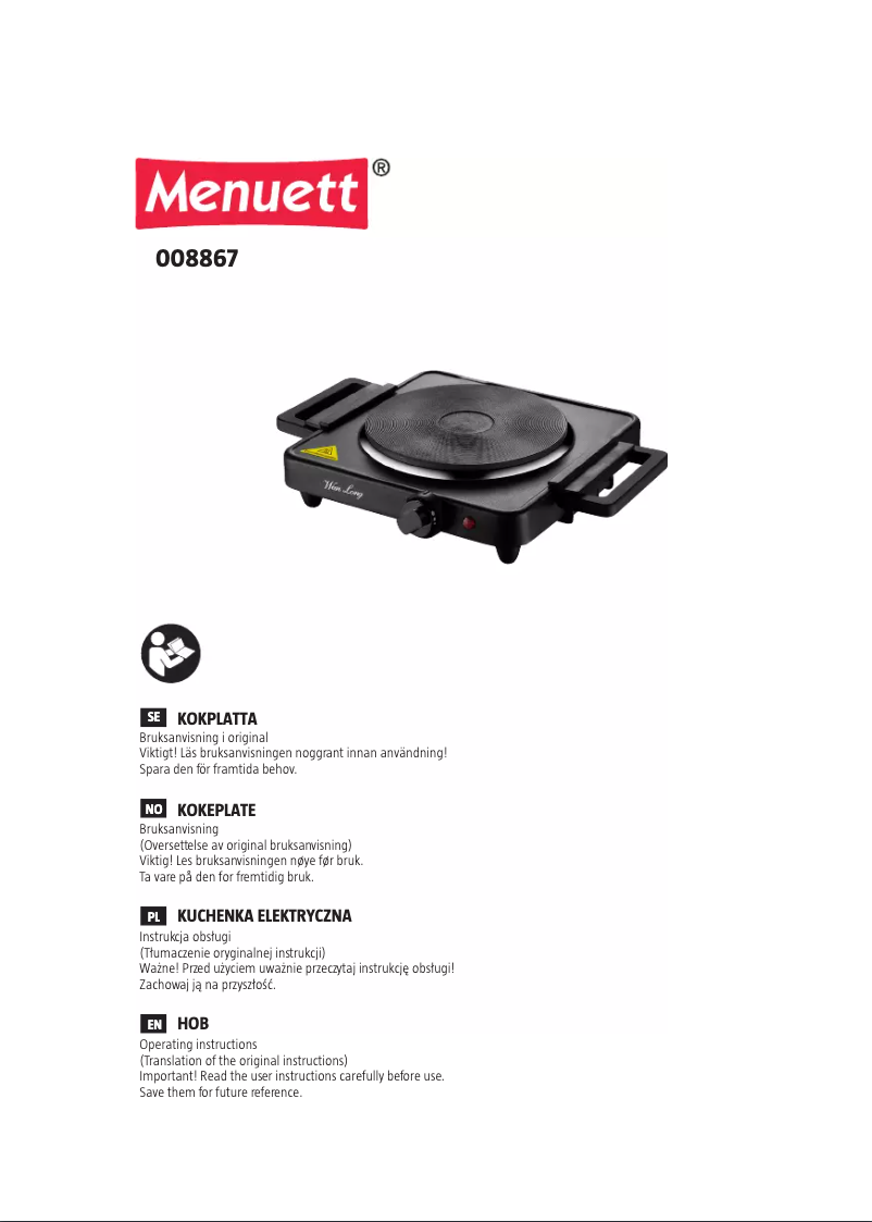 Página 1 del manual Manual de usuario Menuett 008-867