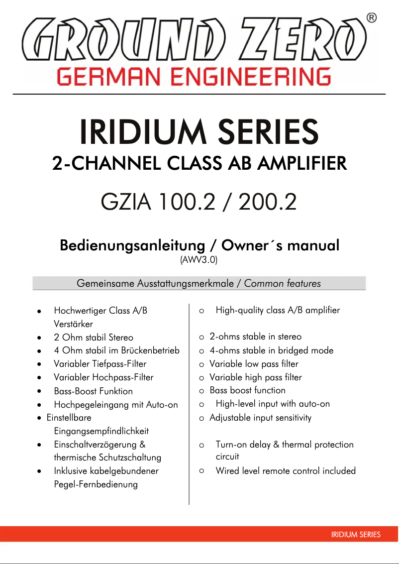 Image de la première page du manuel de l'appareil GZIA 100.2