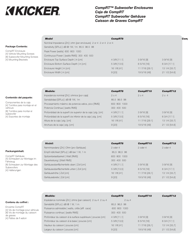 Image de la première page du manuel de l'appareil TCompRT12
