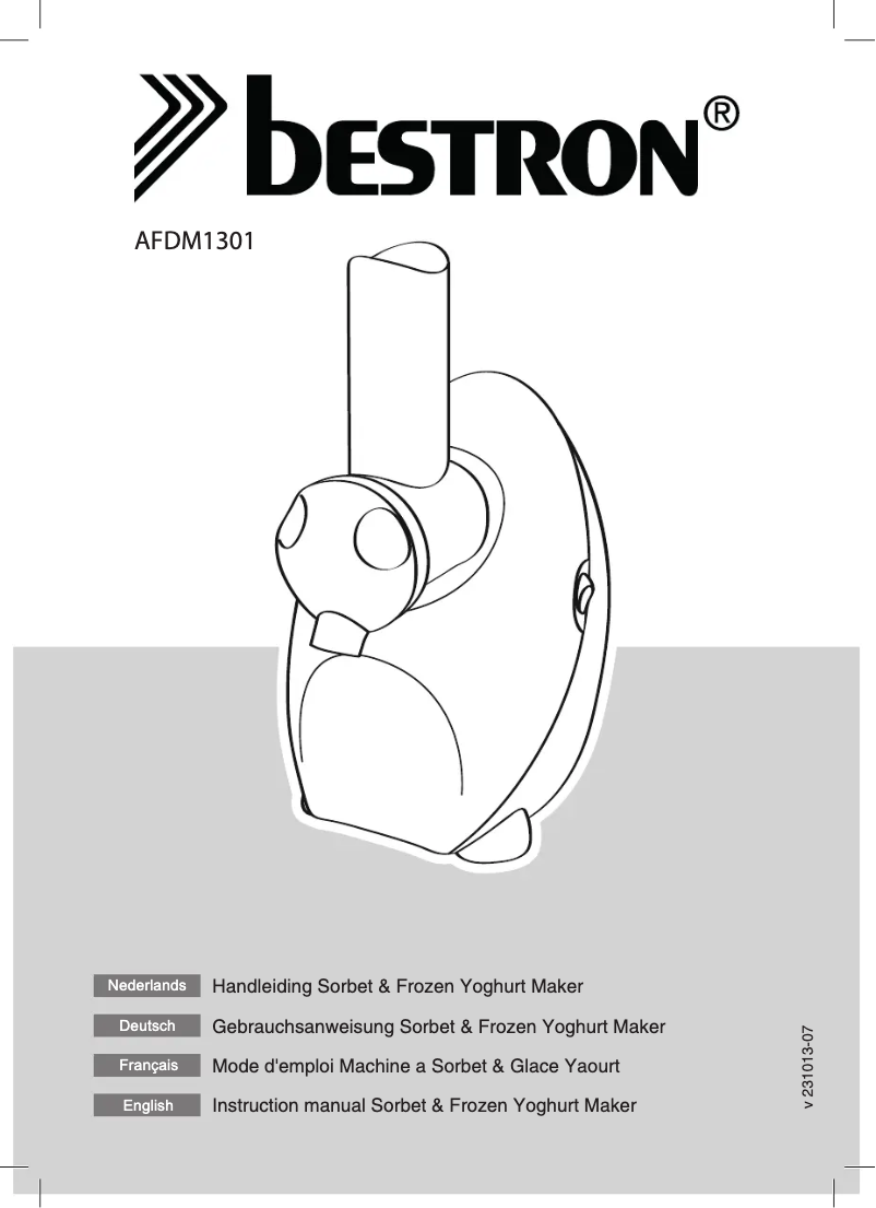 Page 1 de la notice Manuel utilisateur Bestron AFDM1301