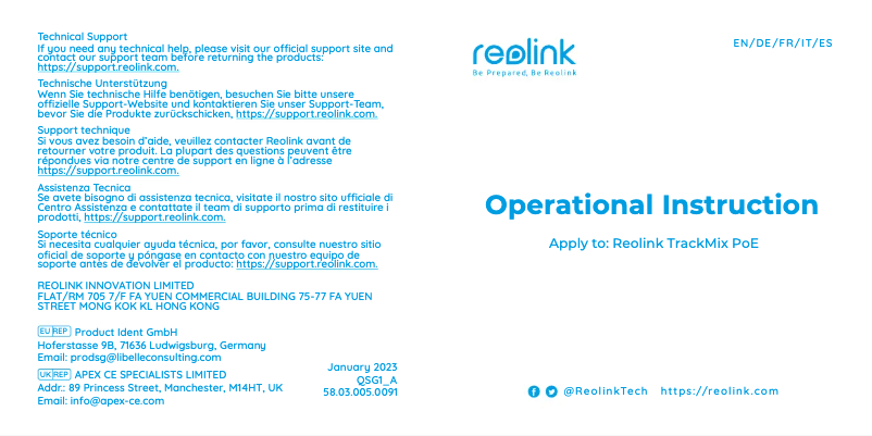 Image de la première page du manuel de l'appareil TrackMix PoE