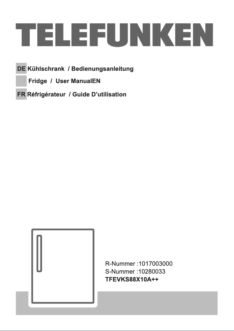 Page n°1 - Manuel utilisateur Telefunken TFEVKS88X10A++