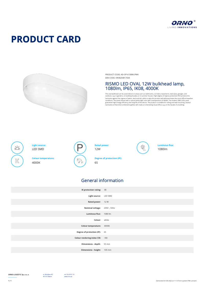 Image de la première page du manuel de l'appareil AD-OP-6158WLPM4