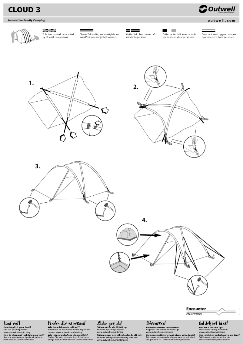 Page 1 de la notice Manuel utilisateur Outwell Cloud 3