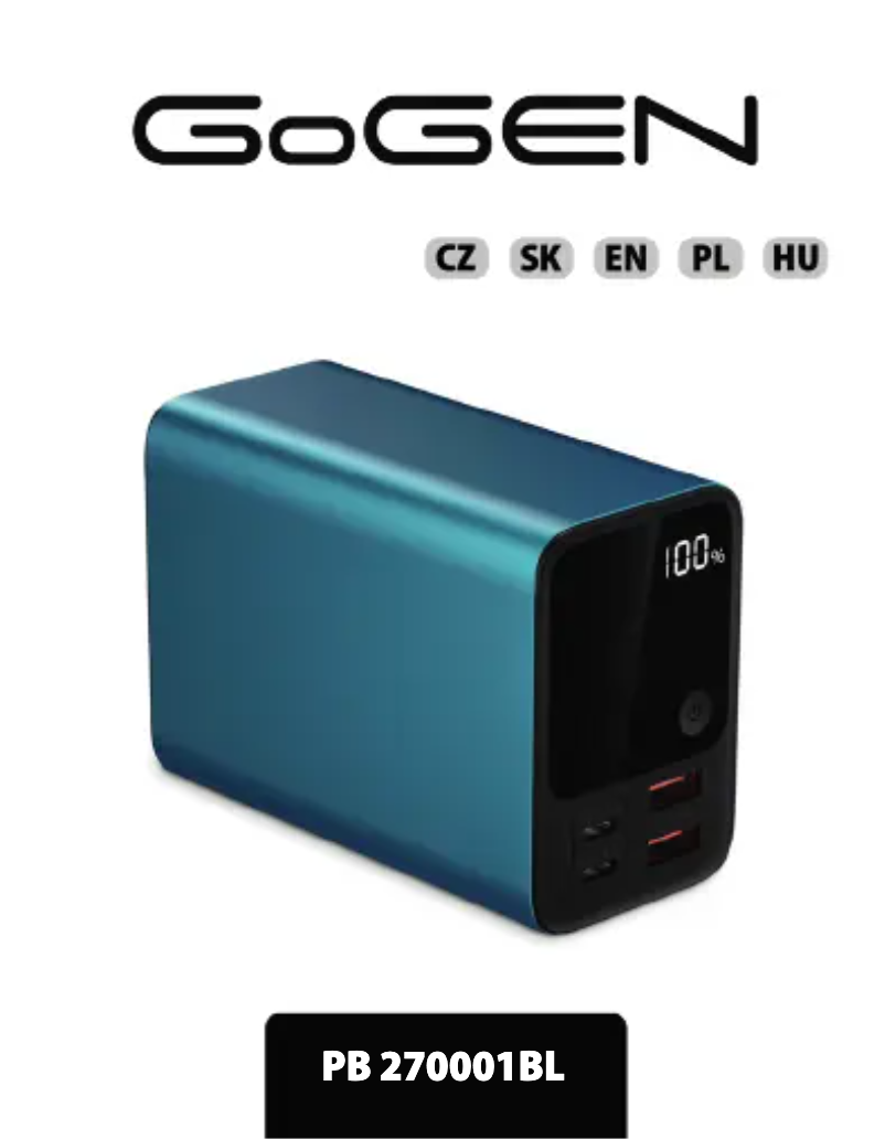 Page 1 de la notice Manuel utilisateur GoGen PB270001BL