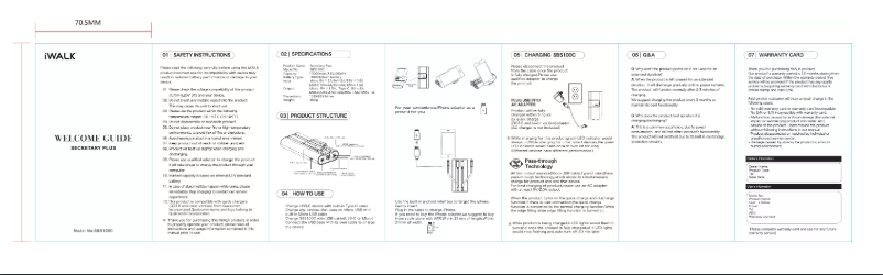 Page 1 de la notice Manuel utilisateur iWALK Secretary Plus SBS100C