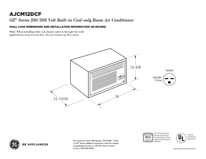 Image de la première page du manuel de l'appareil AJCM12DCF