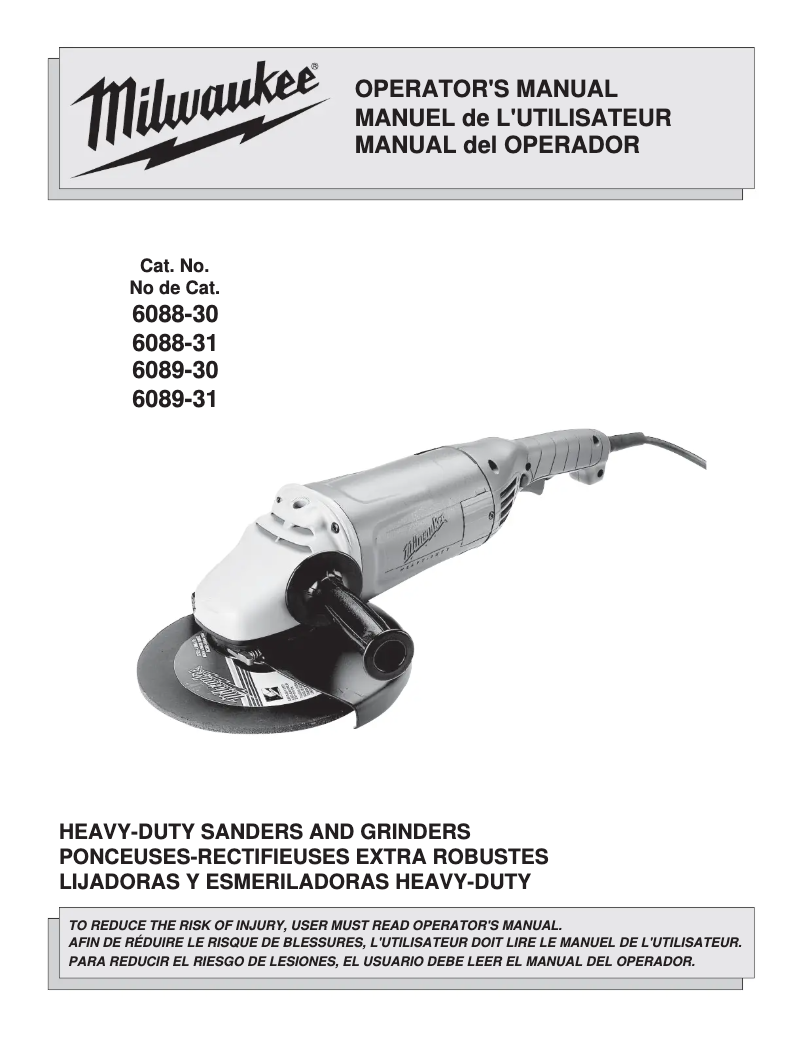 Page n°1 - Manuel utilisateur Milwaukee 6089-31