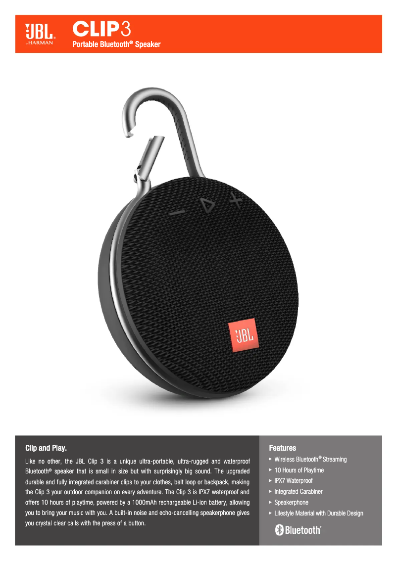 Image de la première page du manuel de l'appareil Clip 3