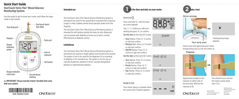 Page 1 de la notice Guide de démarrage rapide OneTouch Verio Flex