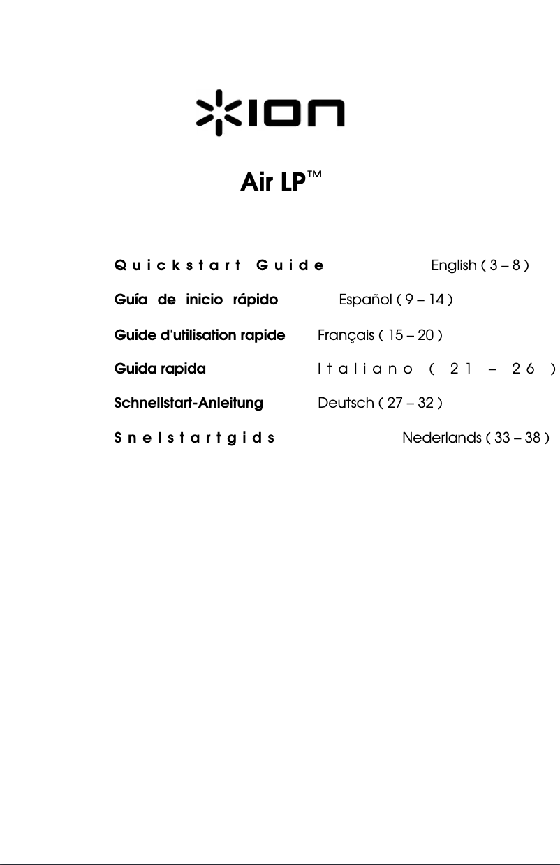 Page 1 of the manual User Manual ION Air LP