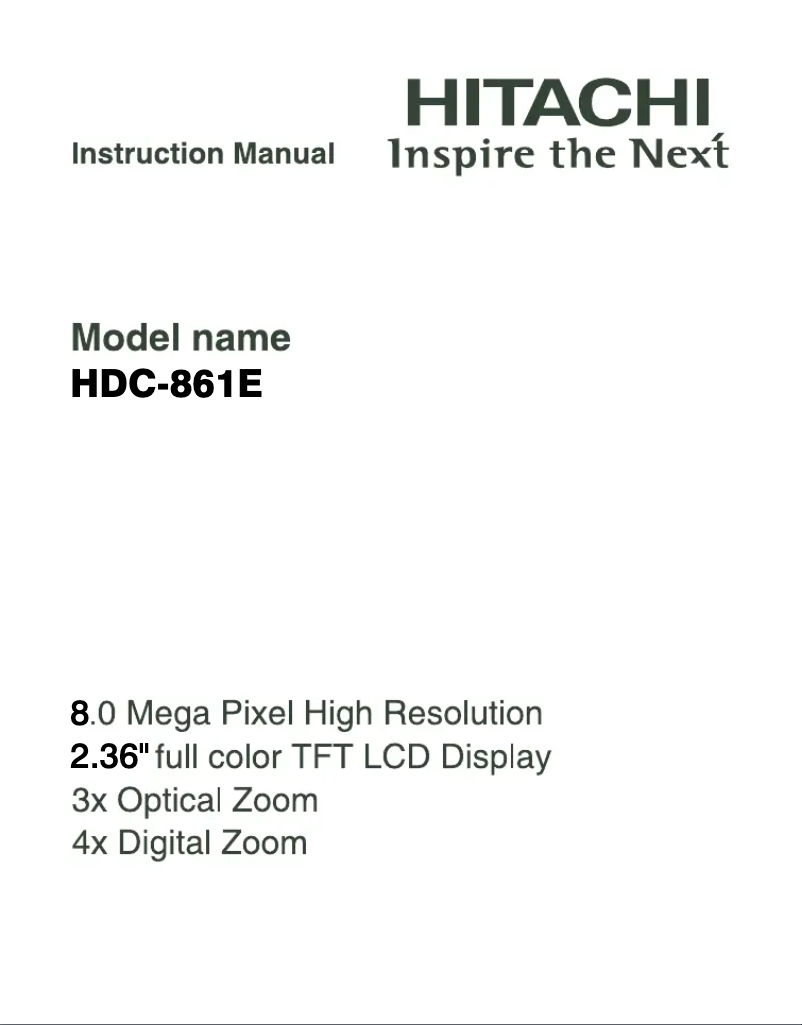Page n°1 - Manuel utilisateur Hitachi HDC-861E