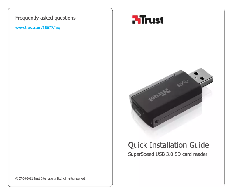 Page n°1 - Manuel utilisateur Trust Superspeed USB 3.0 18677