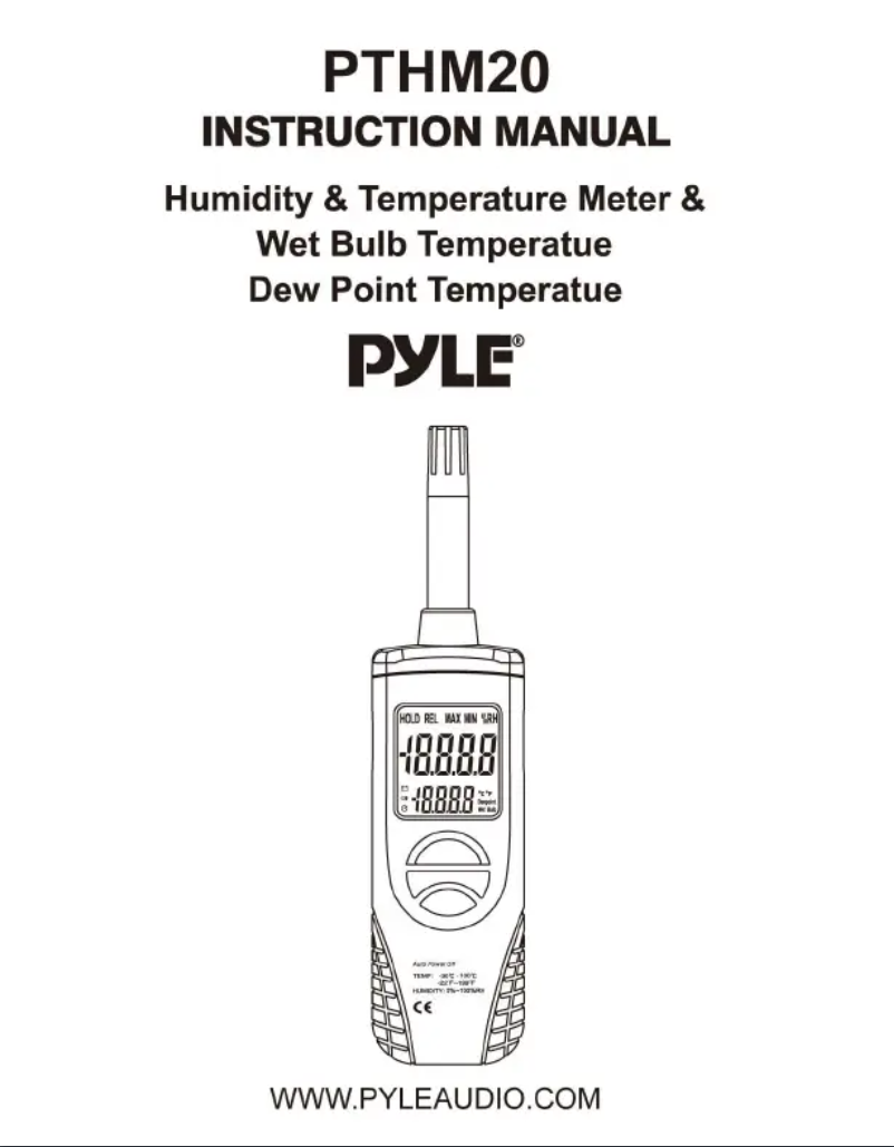 Page n°1 - Manuel utilisateur Pyle PTHM20