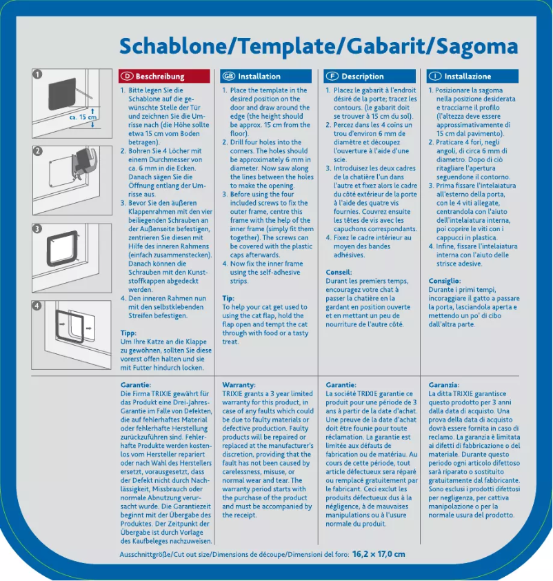 Page n°1 - Manuel utilisateur Trixie 38622