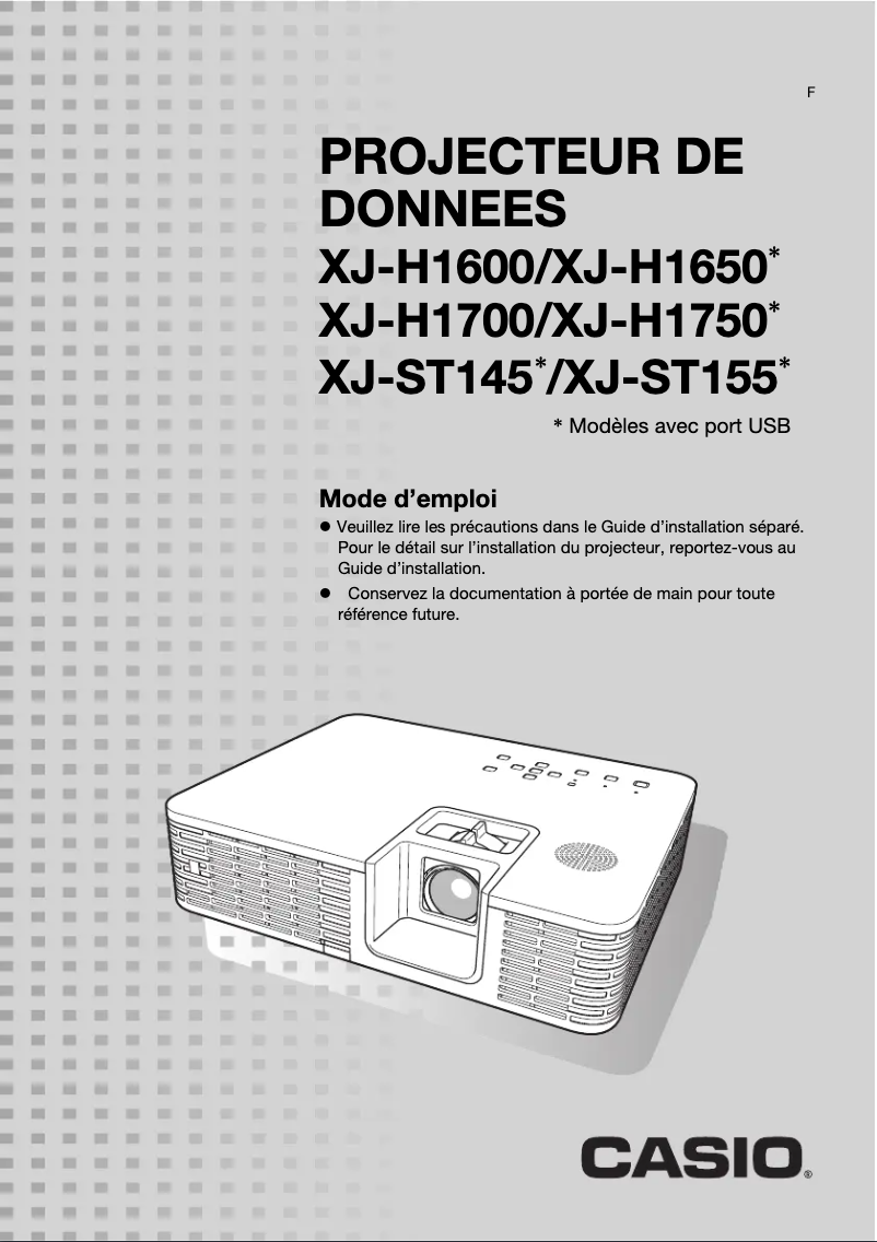 Page 1 de la notice Manuel utilisateur Casio XJ-ST145