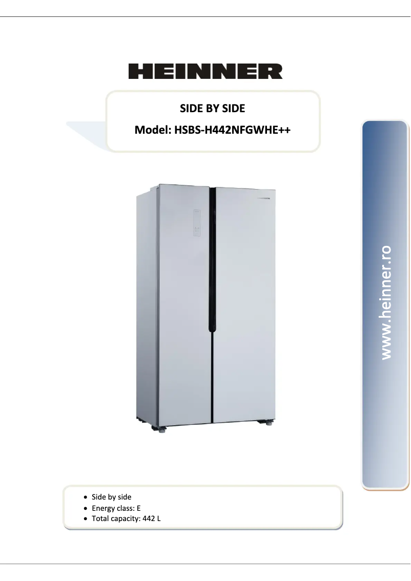 Image de la première page du manuel de l'appareil HSBS-H442NFGWHE++