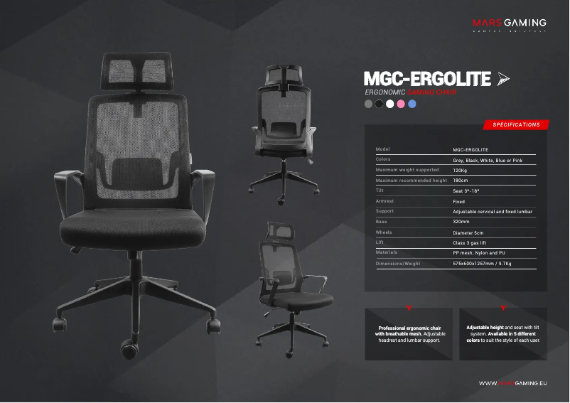 Image de la première page du manuel de l'appareil MGC-ERGOLITE