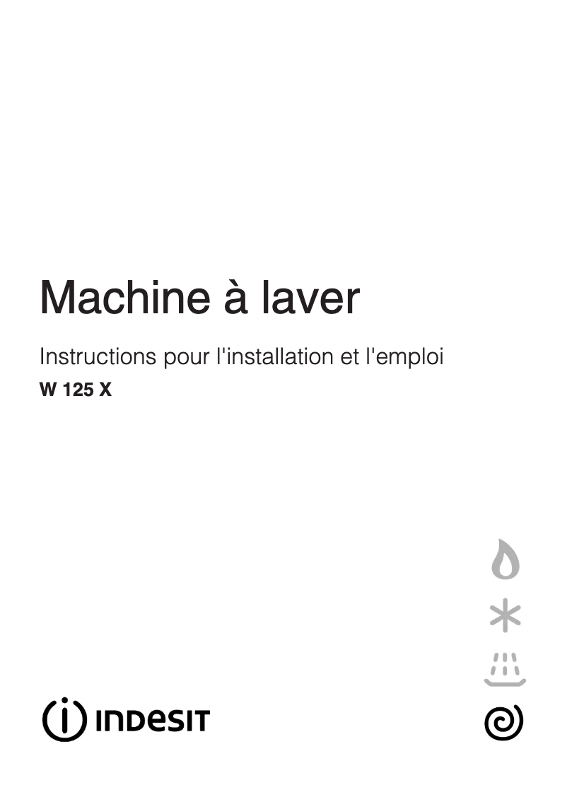 Page 1 de la notice Manuel utilisateur Indesit W 125 X (FR)