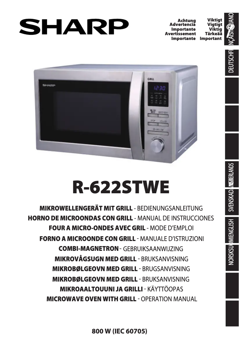 Page 1 de la notice Manuel utilisateur Sharp R-622STWE
