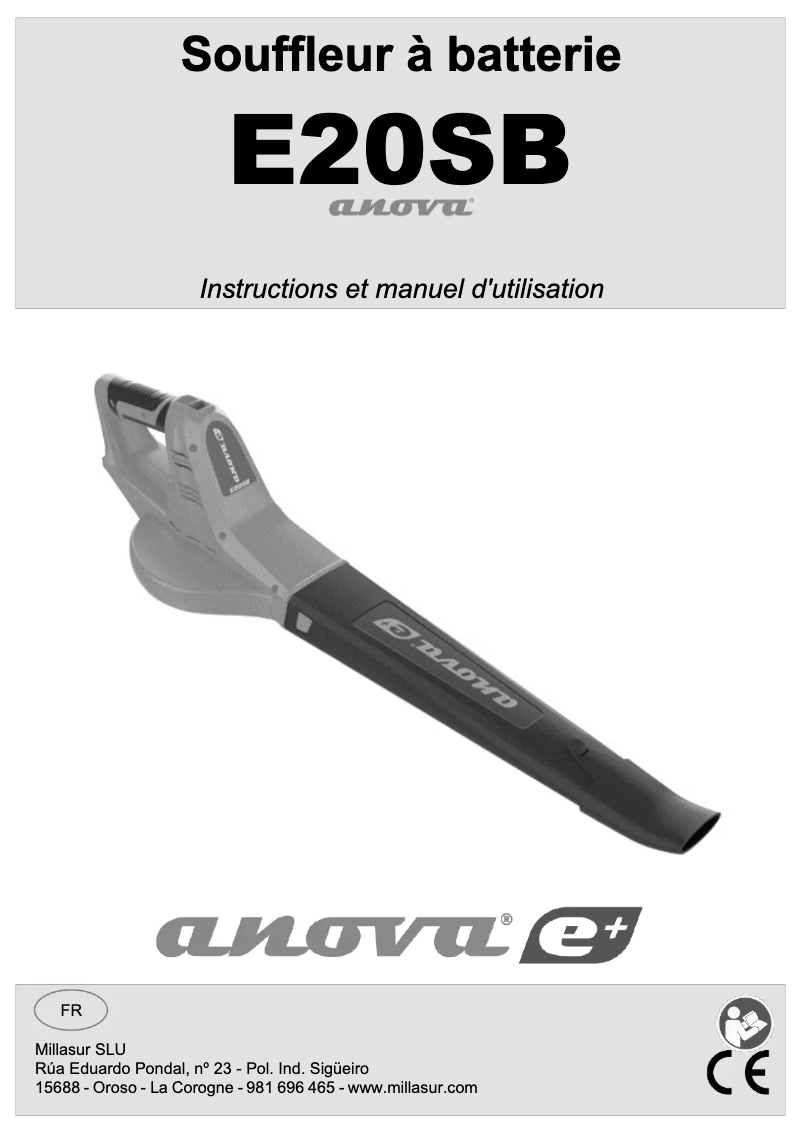 Page n°1 - Manuel utilisateur Anova E20SB
