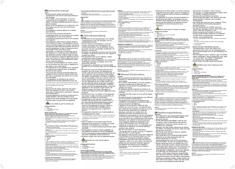 Page 1 de la notice Manuel utilisateur Princess 1173025