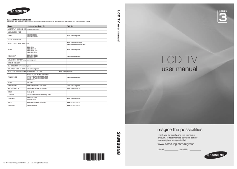 Página 1 del manual Manual de usuario Samsung LA32C350