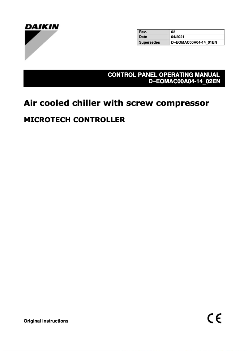 Page n°1 - Manuel utilisateur Daikin EWADC17T-XRB3