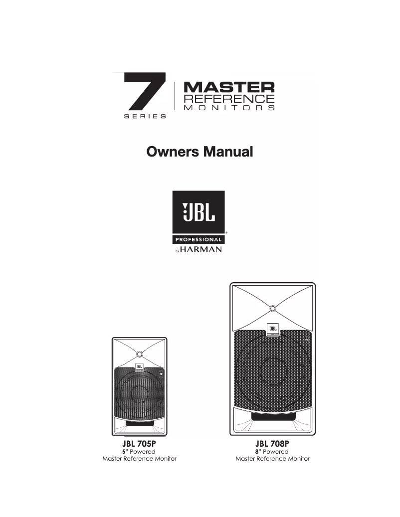 Page 1 de la notice Manuel utilisateur JBL 705P