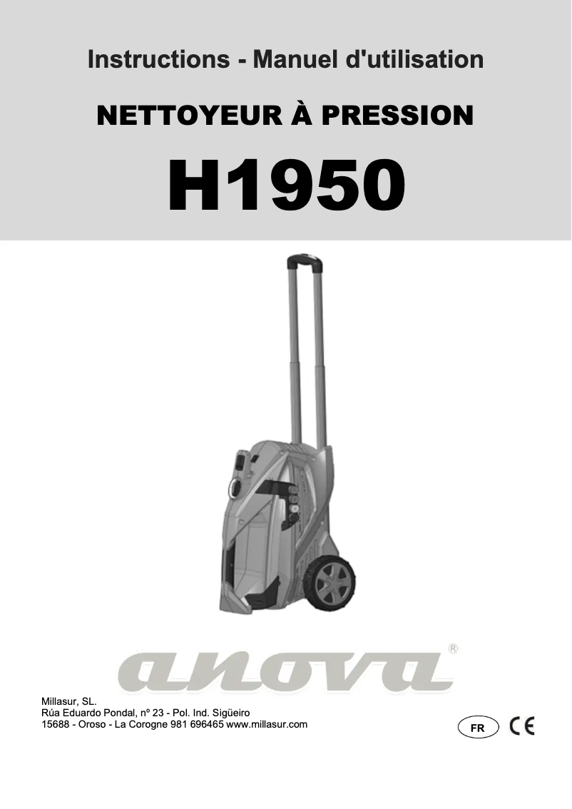 Page n°1 - Manuel utilisateur Anova H1950