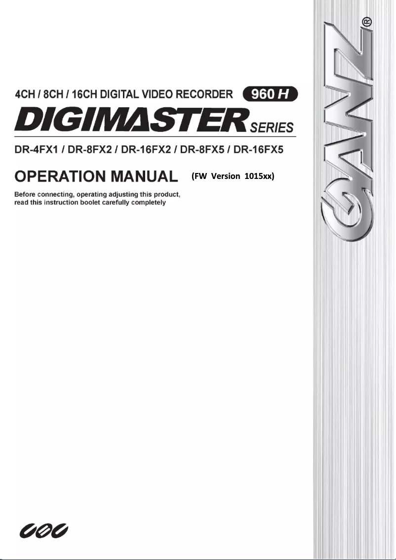 Página 1 del manual Manual de usuario Ganz DigiMaster DR-8FX2