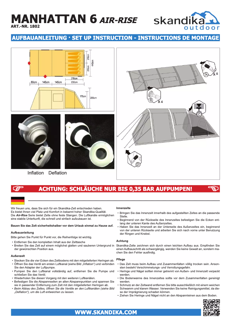 Página 1 del manual Manual de usuario Skandika Manhattan 6